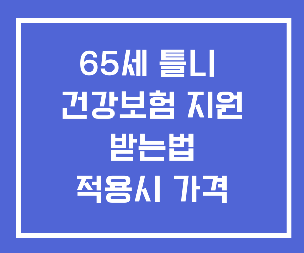 65세 틀니 제작 건강보험 적용가격